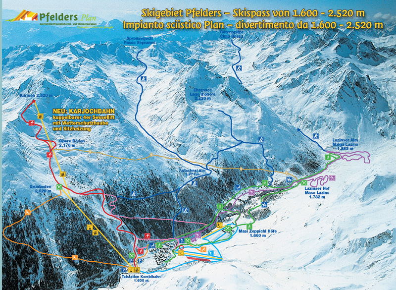 Mappa piste sci Pfelders-Plan